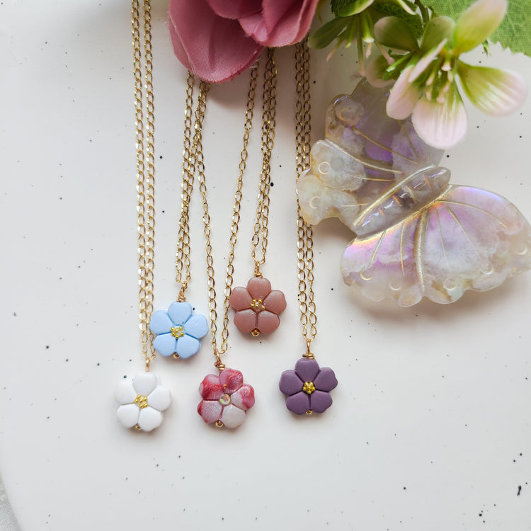 Flower Charm Necklaces