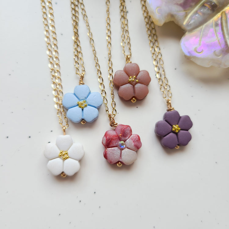 Flower Charm Necklaces