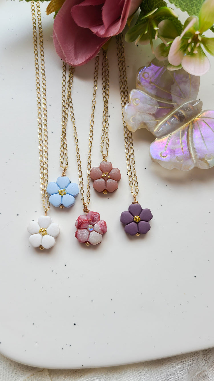 Flower Charm Necklaces