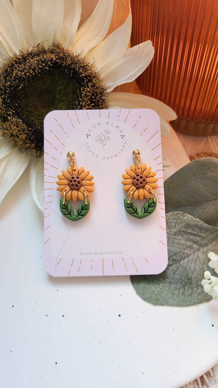 Dainty Sunflower Dangles