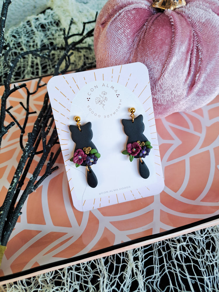 Spooky Floral Kitten Dangels