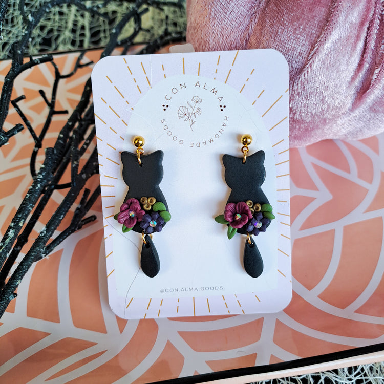 Spooky Floral Kitten Dangels