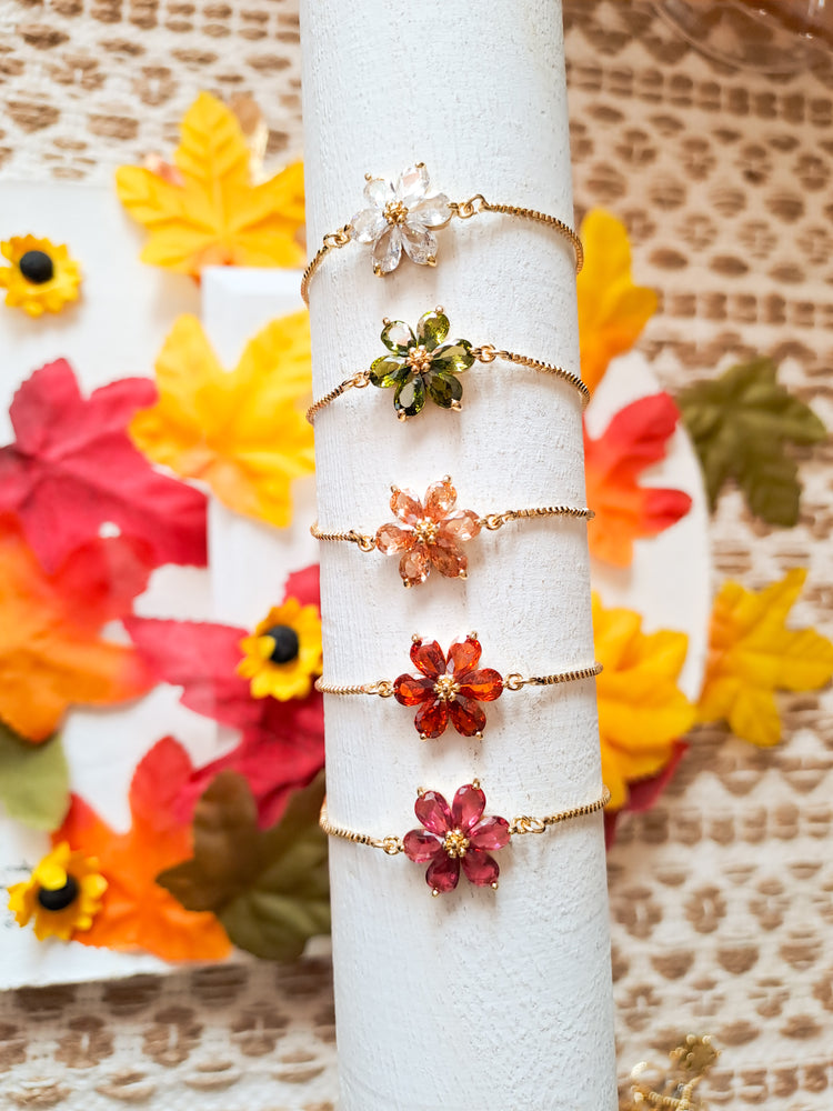 Fall Flower Charm Lasso Bracelet