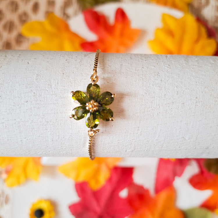 Fall Flower Charm Lasso Bracelet