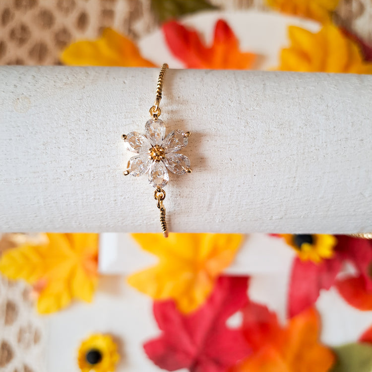 Fall Flower Charm Lasso Bracelet