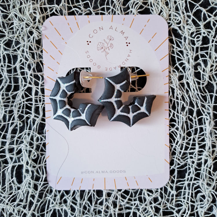Chunky Spiderweb Hoops