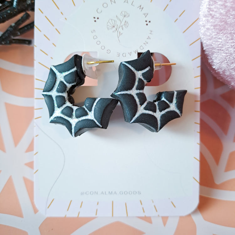 Chunky Spiderweb Hoops