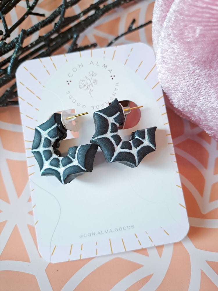 Chunky Spiderweb Hoops