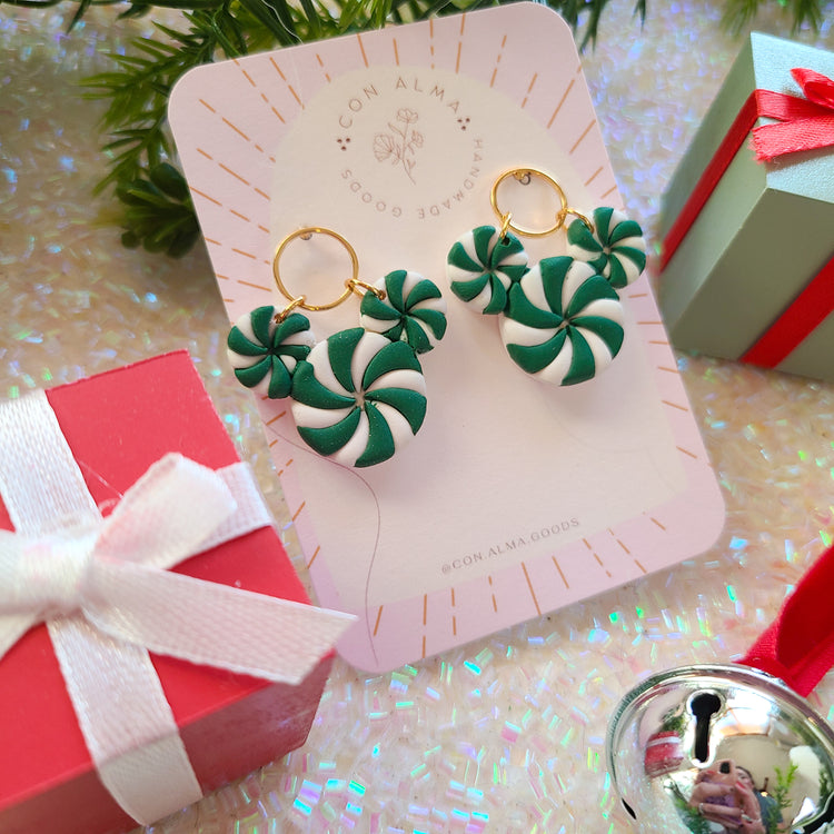 Green Peppermint Mouse Dangles