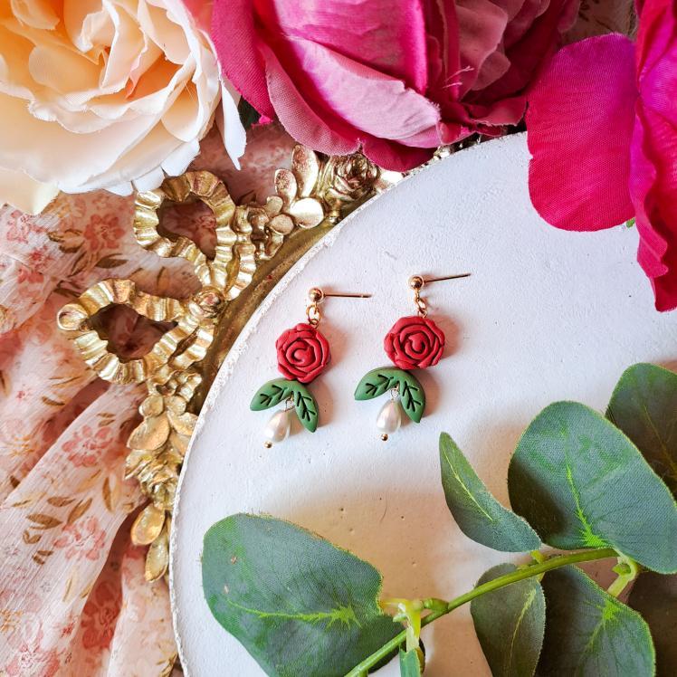 Rose Bead Dangles