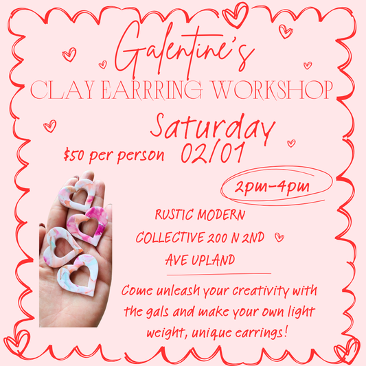 2/1/25: Galentine's Clay Earring Workshop- Rustic Modern Collective