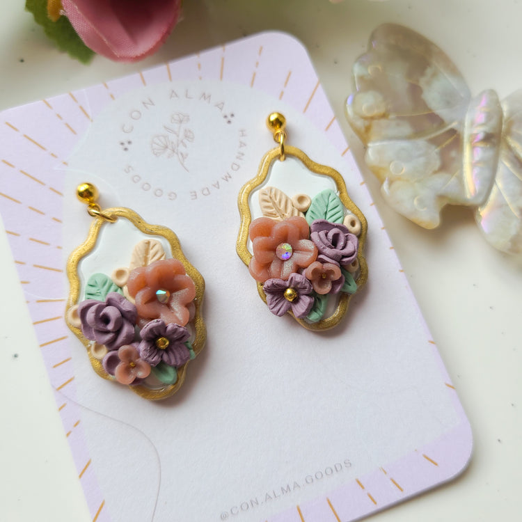 Framed Floral statement earrings