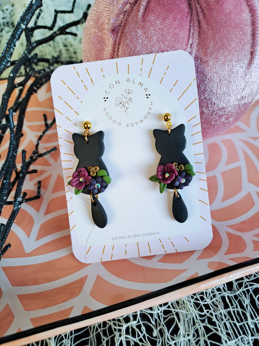 Spooky Floral Kitten Dangels