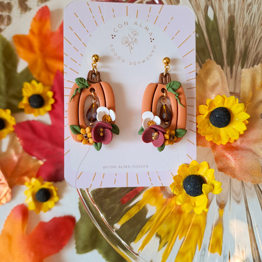 Floral Pumpkin Dangles