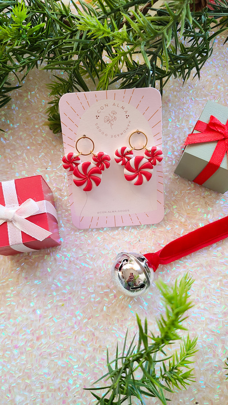 Red Peppermint Mouse Dangles