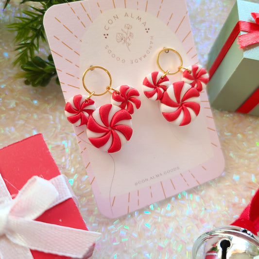 Red Peppermint Mouse Dangles