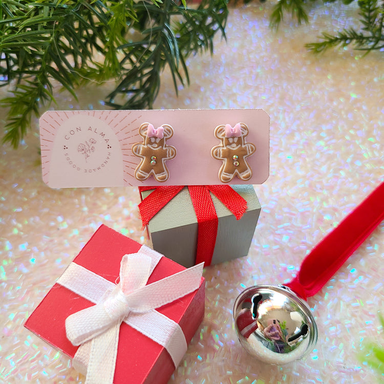 Gingerbread Minnie Studs