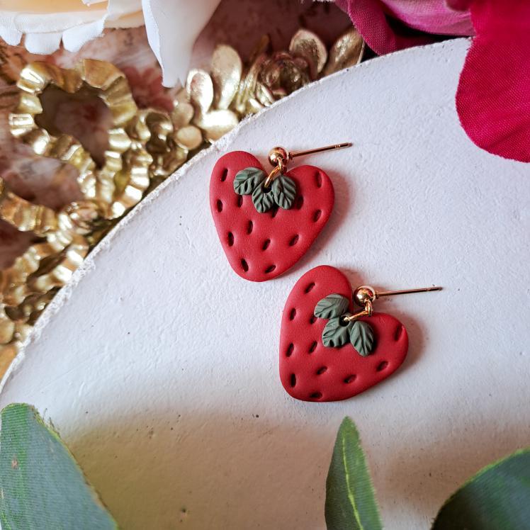 Strawberry Heart Dangles