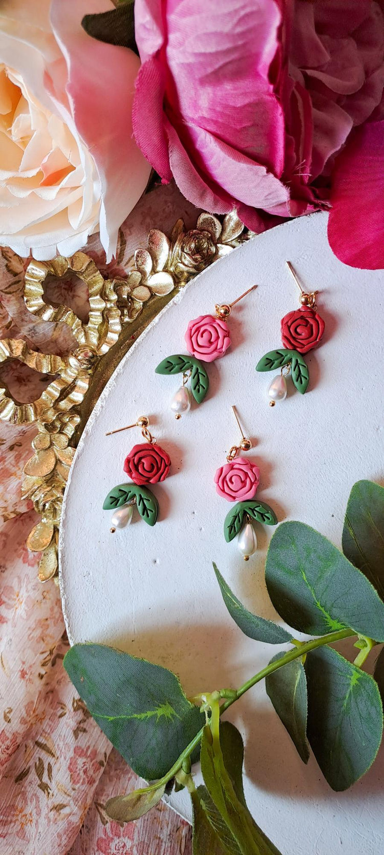 Rose Bead Dangles