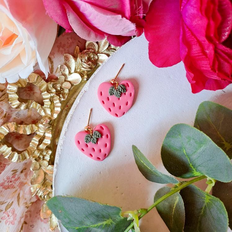 Strawberry Heart Dangles