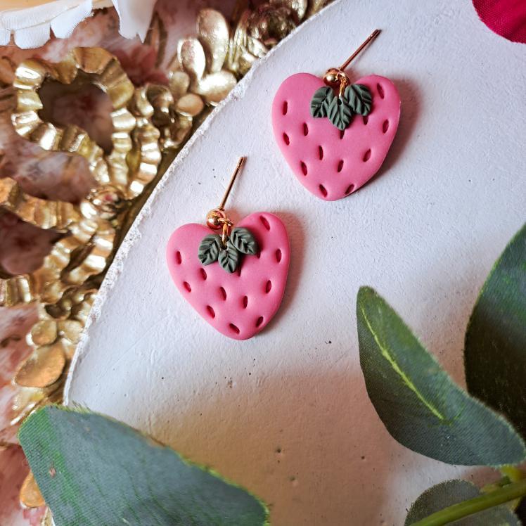 Strawberry Heart Dangles