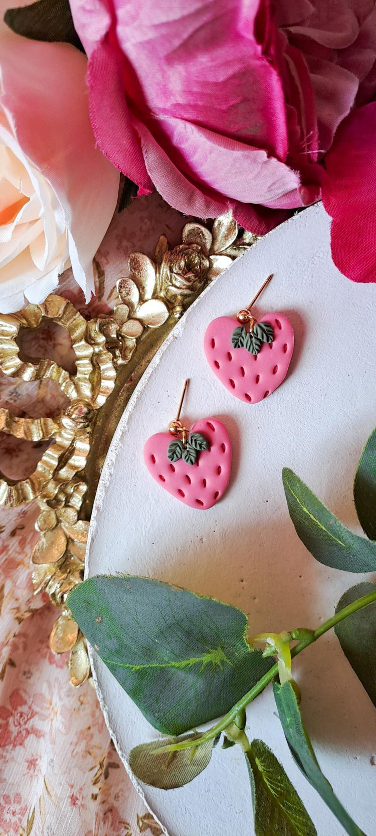 Strawberry Heart Dangles