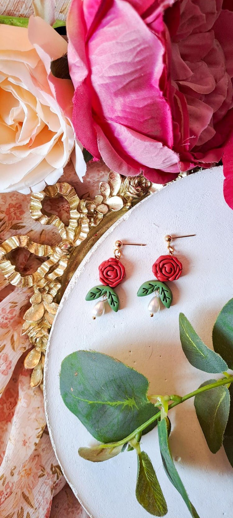 Rose Bead Dangles