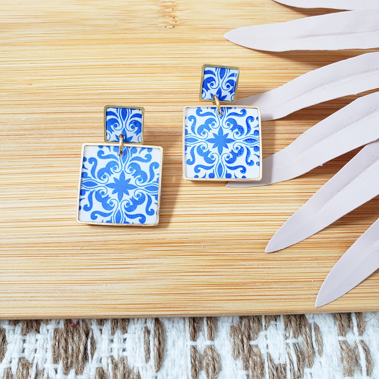 Spanish Tile Square Dangles