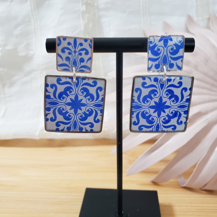 Spanish Tile Square Dangles