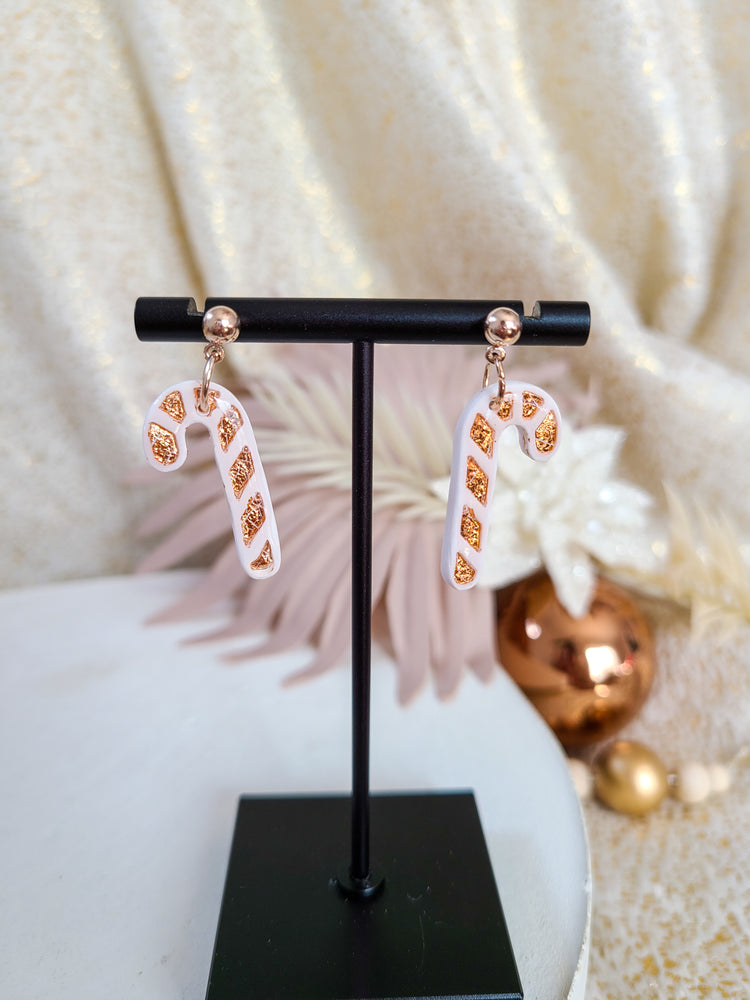 Rosegold Candy Cane Dangles